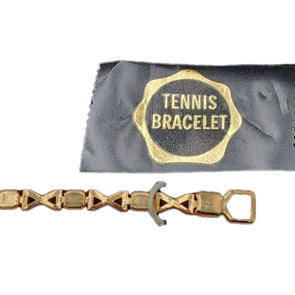 Vintage Infinity Link Tennis Bracelet Genuine Austrian Crystal Gold Tone Classy - Picture 6 of 10